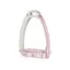 Tech Venice Sloped Evo Safety Stirrups-Silver/Pink